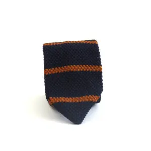 Cravate tricot bleue et orange – Arte Del Fai