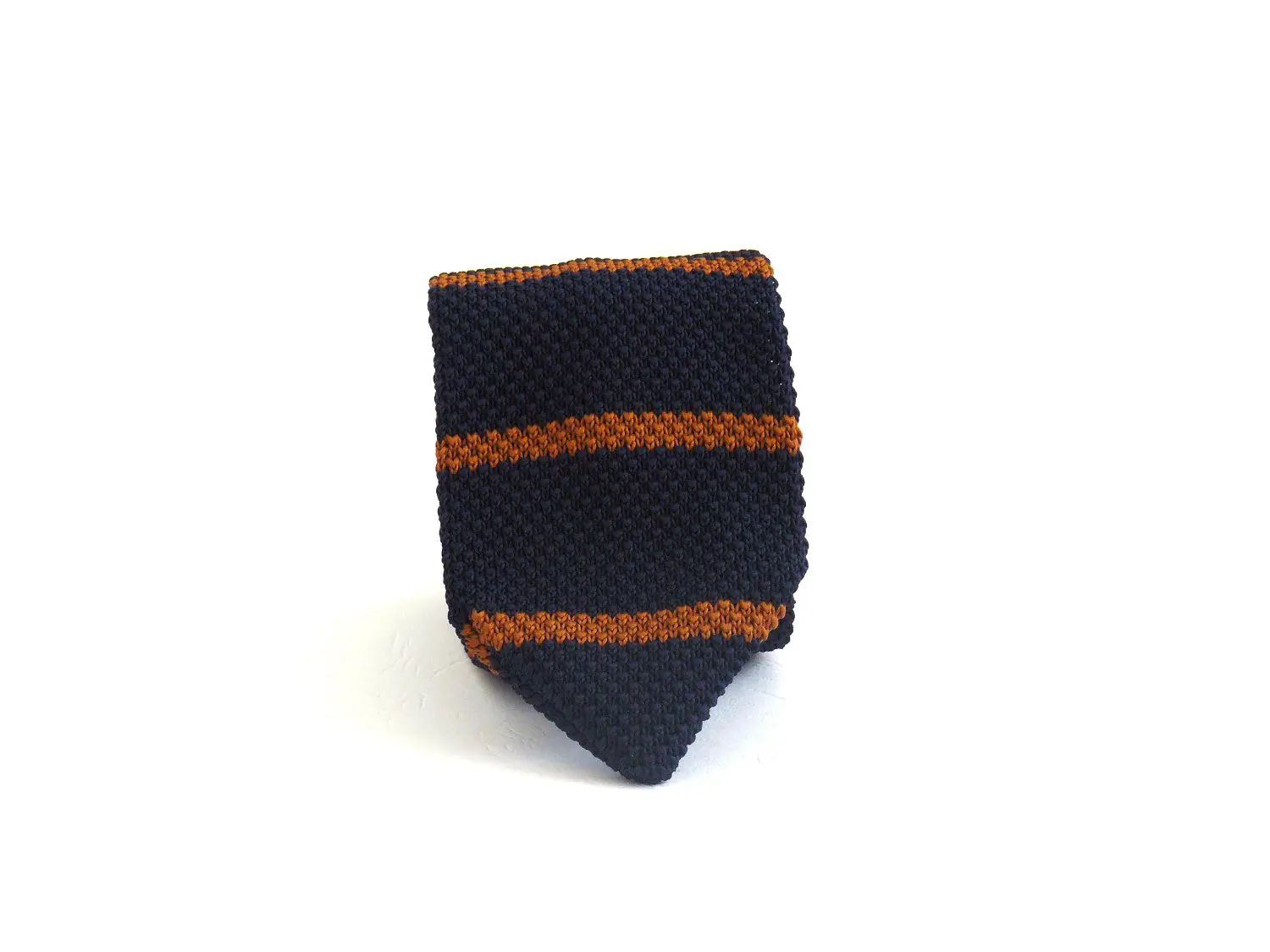 Cravate tricot bleue et orange – Arte Del Fai