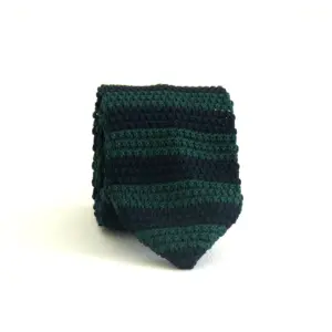 Cravate tricot bleue et verte – Arte Del Fai
