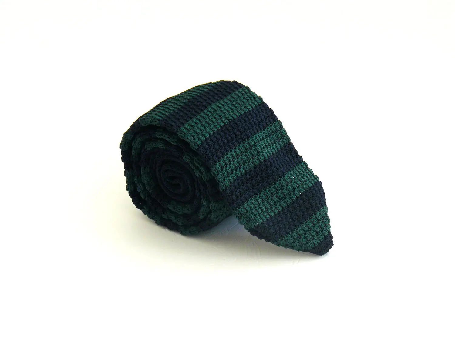 Cravate tricot bleue et verte, seconde vue – Arte Del Fai