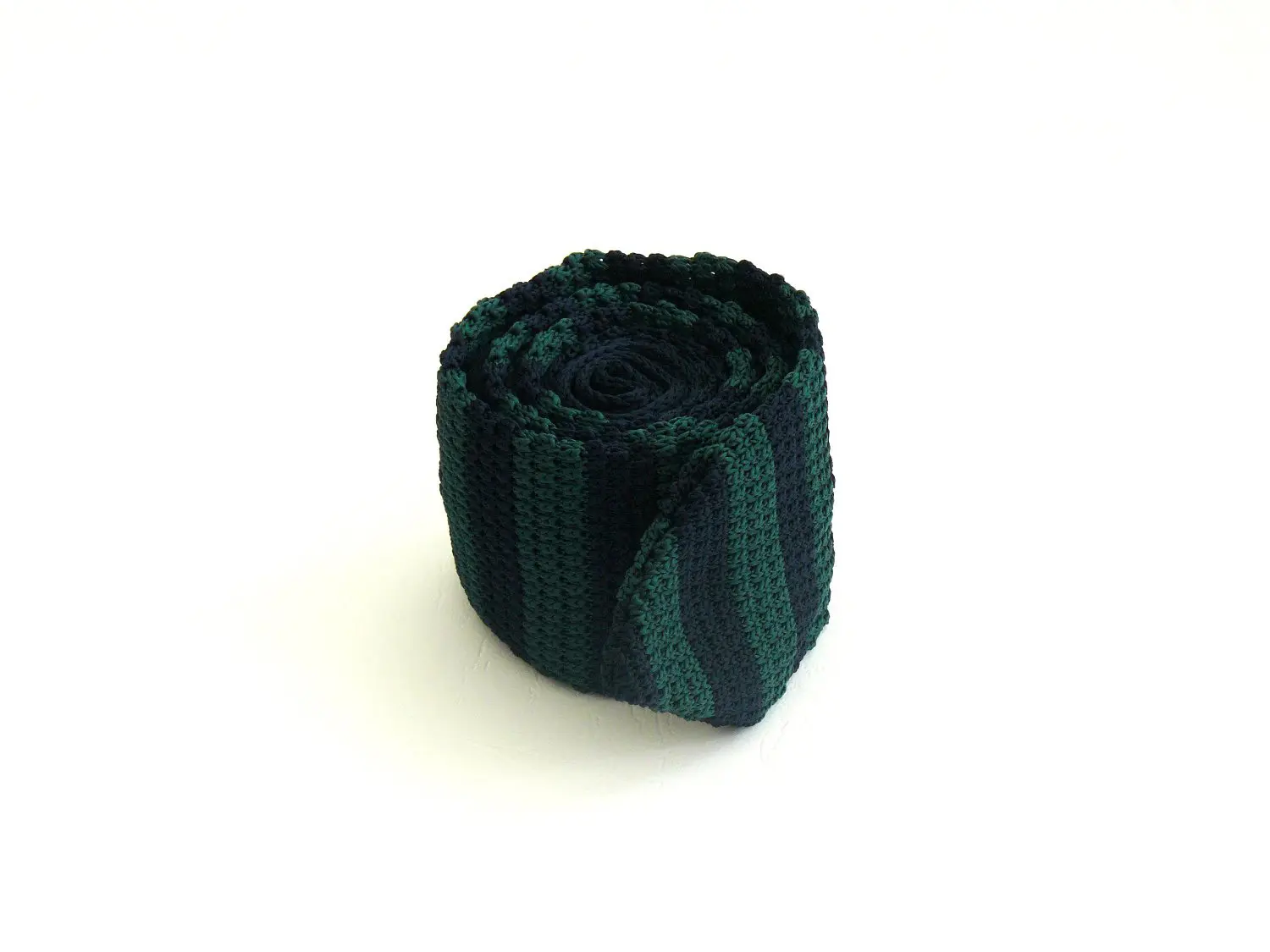 Cravate tricot bleue et verte, seconde vue – Arte Del Fai